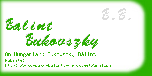 balint bukovszky business card